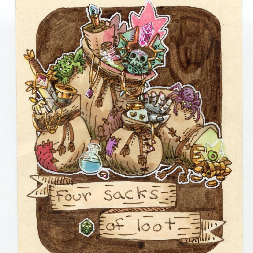 redjarojam "Four Sacks of Loot", 12 Days of Critmas - by Jared DeCosta (redjarojam) www.instagram.com/redjarojam (2017-12) © dell'autore tutti i diritti riservati